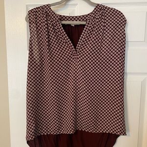Ann Taylor Loft Maroon Sleeveless Blouse